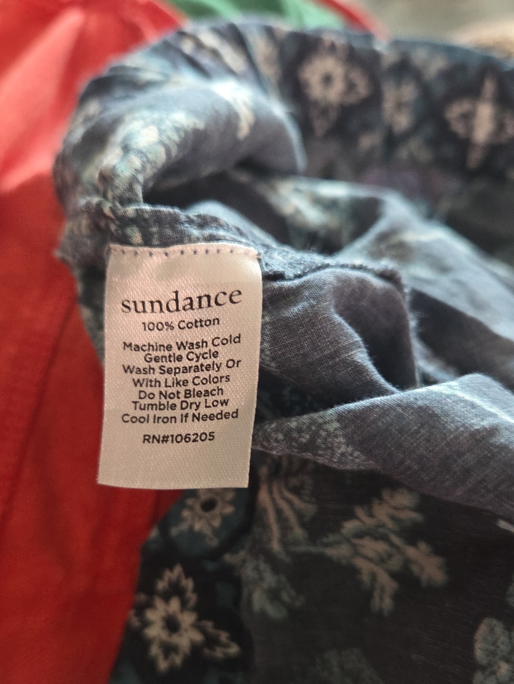 Sundance 100% Cotton Blue Floral Print Crop Pants Summer Vacay Resortwear Boho L - Picture 8 of 8